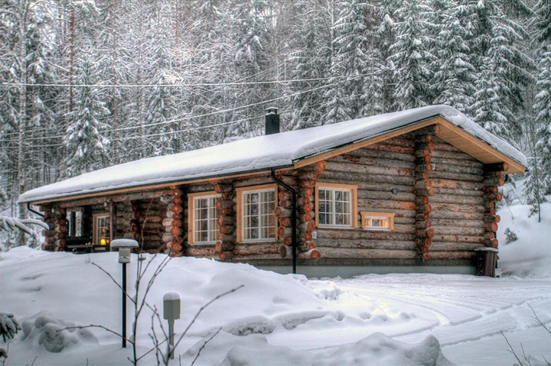 Дом из кело-сосны в сказочной Лапландии